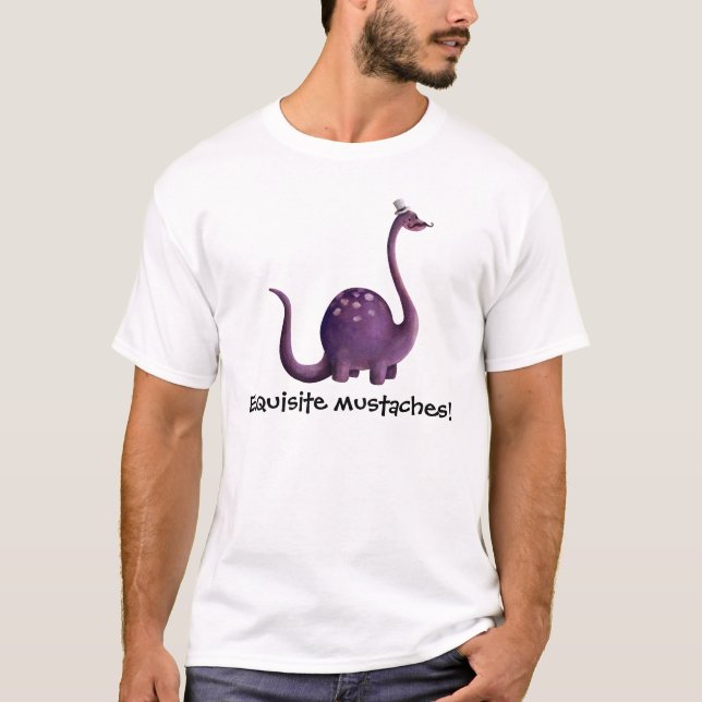 T-shirt Dinosaure avec des moustaches (Devant)