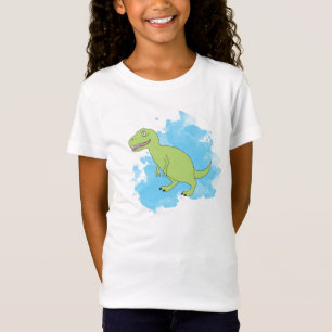 T-Shirt Dinosaure avec peinture bleue
