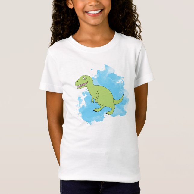 T-Shirt Dinosaure avec peinture bleue (Devant)