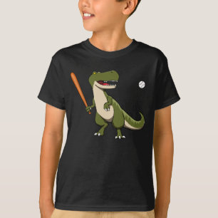 T-shirt Dinosaure Batteur de Baseball T-Rex