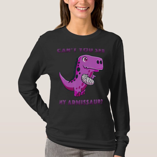 T-shirt Dinosaure Blessure Bras cassé obtenir bien bientôt (Devant)