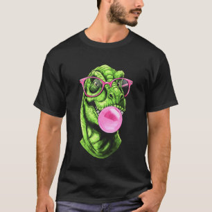 T-shirt Dinosaure Bubble Gum Rose Dinosaure mignon pour fe