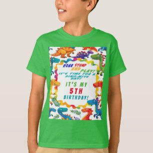T-shirt Dinosaure coloré amusant Anniversaire Honoree