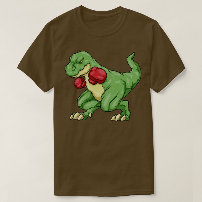 T-shirt Dinosaure comme boxeur avec gants de boxe (Design devant)