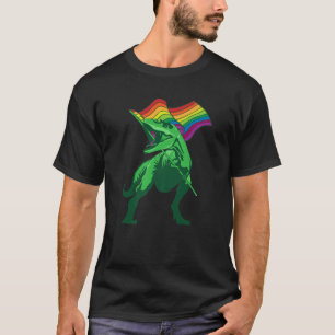 T-shirt Dinosaure cool avec Drapeau LGBT Dino Dino Rainbow