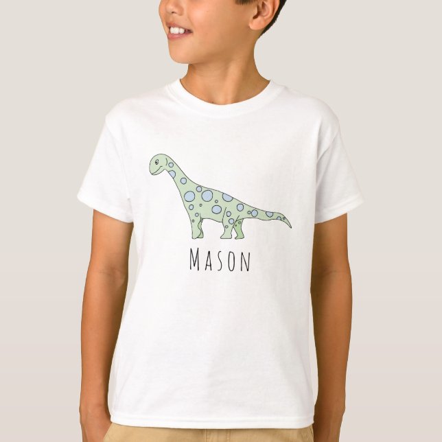 T-shirt Dinosaure Cool Doodle du garçon personnalisé avec  (Devant)