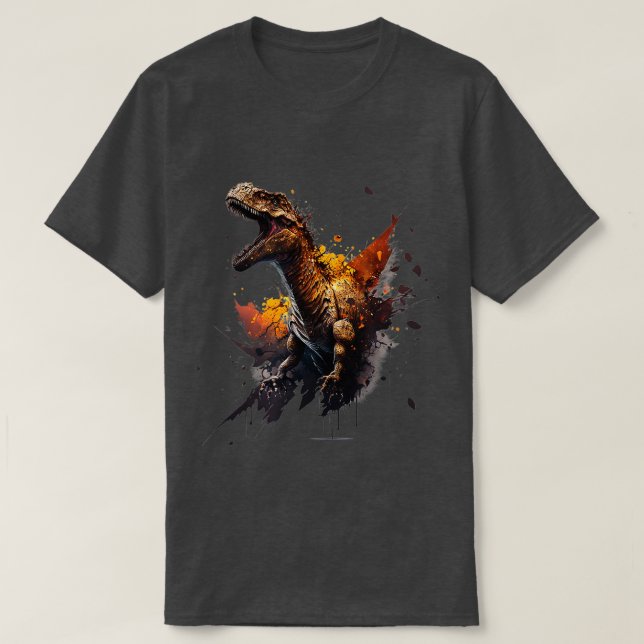 T-shirt Dinosaure cool furieux raptor sauvage 1 (Design devant)