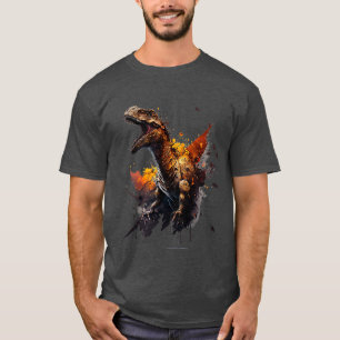 T-shirt Dinosaure cool furieux raptor sauvage 1