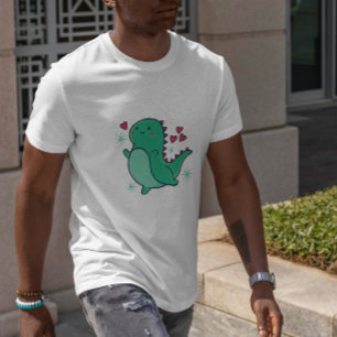 T-shirt Dinosaure Cute Avec Coeurs