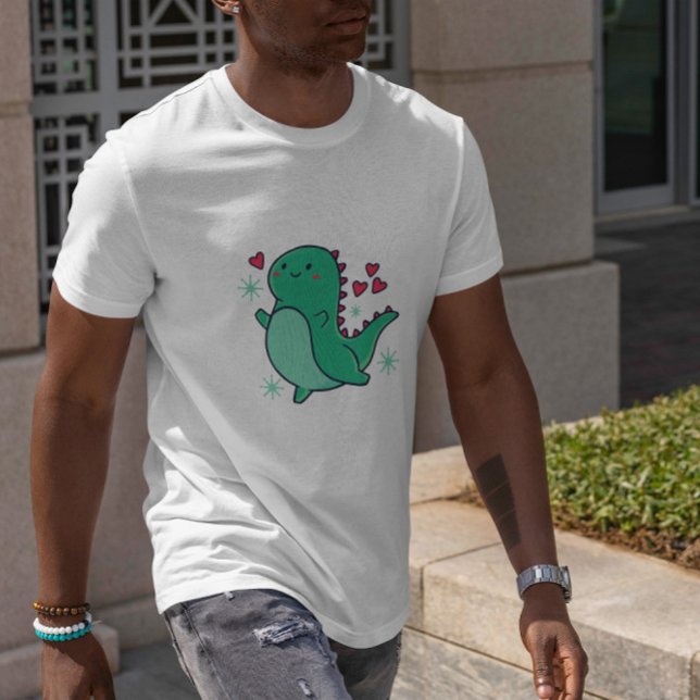 T-shirt Dinosaure Cute Avec Coeurs (Créateur téléchargé)