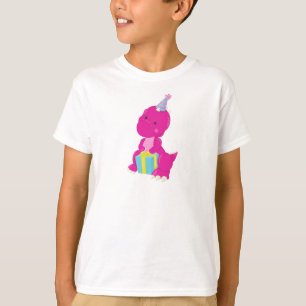 T-shirt Dinosaure d'anniversaire, Dinosaure rose, Casquett