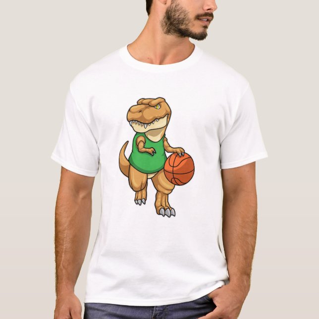 T-shirt Dinosaure dans Sports avec basket-ball (Devant)