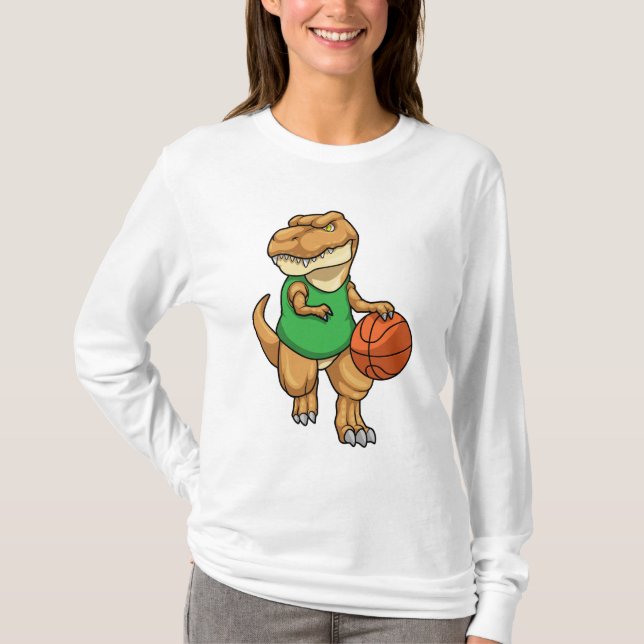 T-shirt Dinosaure dans Sports avec basket-ball (Devant)