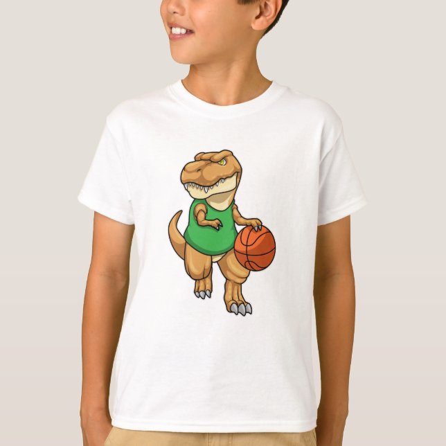 T-shirt Dinosaure dans Sports avec basket-ball (Devant)