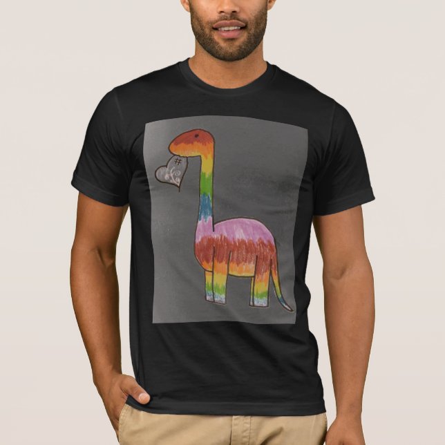 T-shirt Dinosaure d'arc-en-ciel (Devant)
