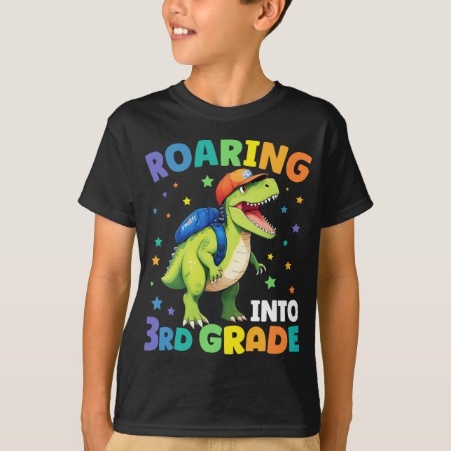 T-shirt Dinosaure de 3e année T Rex Retour à l'école (Devant)