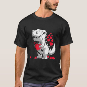 T-shirt Dinosaure De La Journée Valentines Avec Coeur Cute