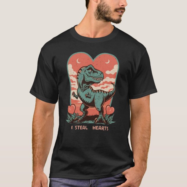 T-shirt Dinosaure de la Saint Valentin Je vole Coeurs T Re (Devant)