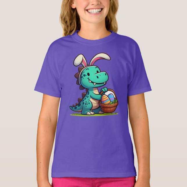 T-shirt Dinosaure de lapin de Pâques (Devant)