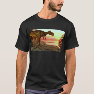 T-shirt Dinosaure de Megalosaurus marchant vers l'océan