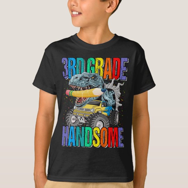 T-shirt Dinosaure de monstre de 3e année (Devant)