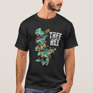 T-shirt Dinosaure De Noël Enveloppé Dans Les Lumières X-Ma