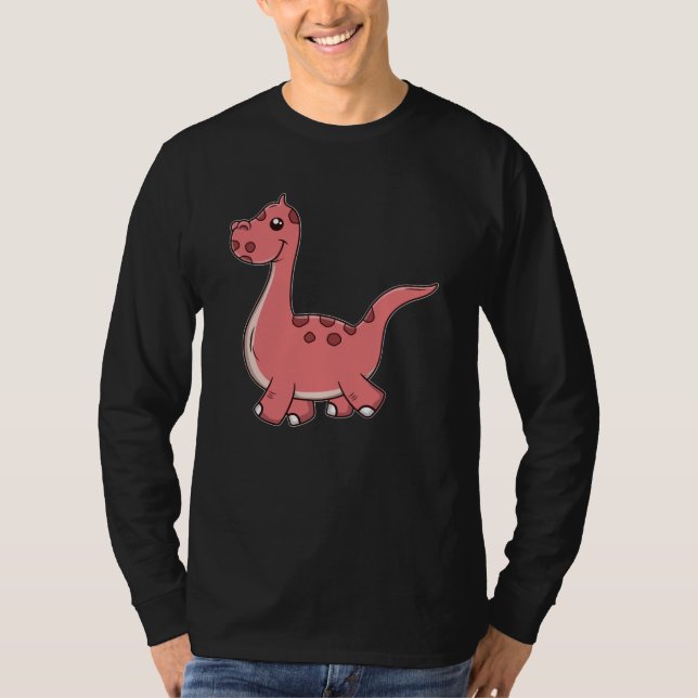 T-shirt Dinosaure de promenade mignon (Devant)