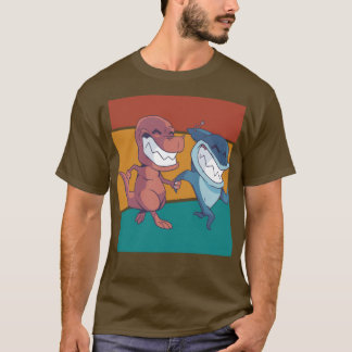 T-shirt Dinosaure de requin vintage