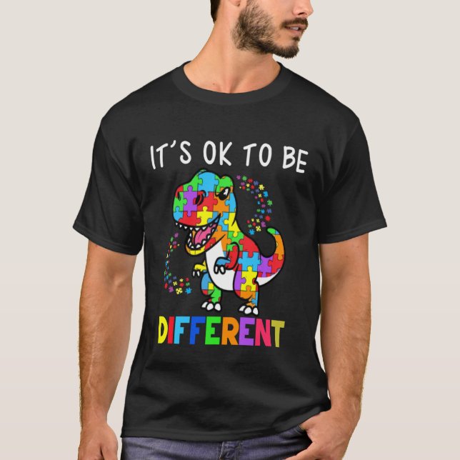 T-shirt Dinosaure de sensibilisation à l'autisme Garçons F (Devant)