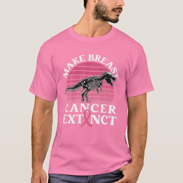 T-shirt Dinosaure de sensibilisation au cancer du sein ren (Devant)