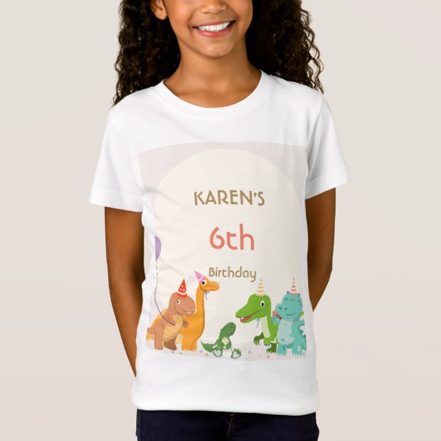 T-Shirt Dinosaure de Whimsical Princess Anniversaire (Devant)