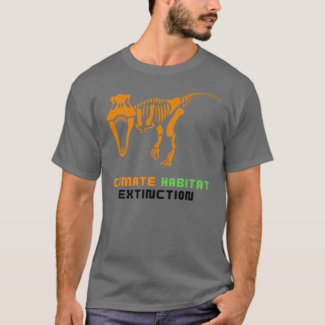 T-shirt Dinosaure d'extinction de l'habitat climatique T-R (Devant)