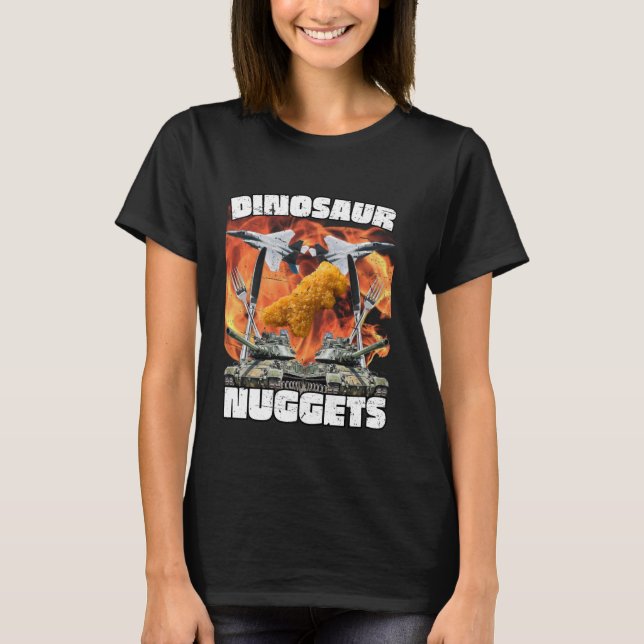 T-shirt Dinosaure Dinosaure Poulet Nugget Bootleg Hardcore (Devant)