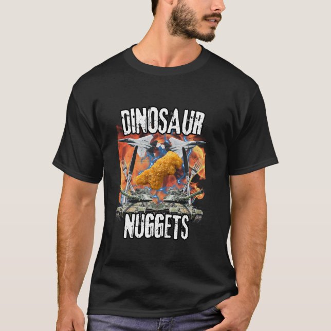 T-shirt Dinosaure Dinosaure Poulet Nugget Bootleg Hardcore (Devant)