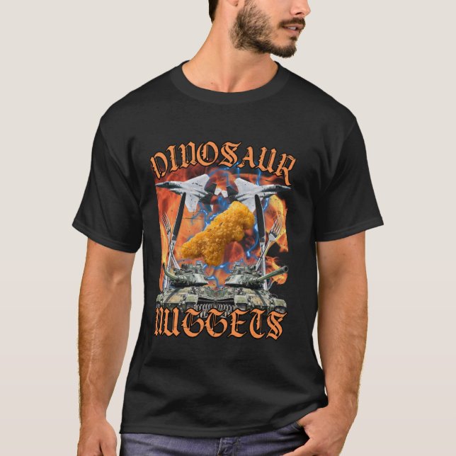 T-shirt Dinosaure Dinosaure Poulet Nugget Bootleg Hardcore (Devant)