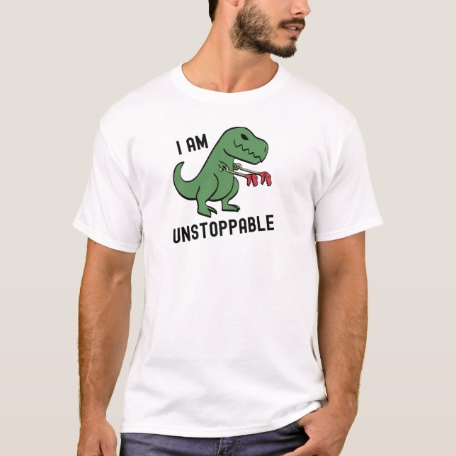 T-shirt Dinosaure Dinosaure T rex Je ne peux pas arrêter (Devant)
