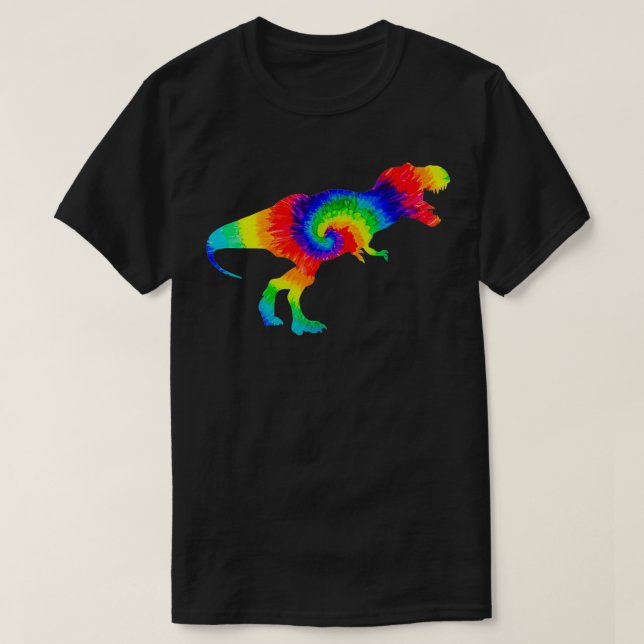T-shirt Dinosaure Dinosaure Tie Dye Rainbow Hippie Costume (Design devant)