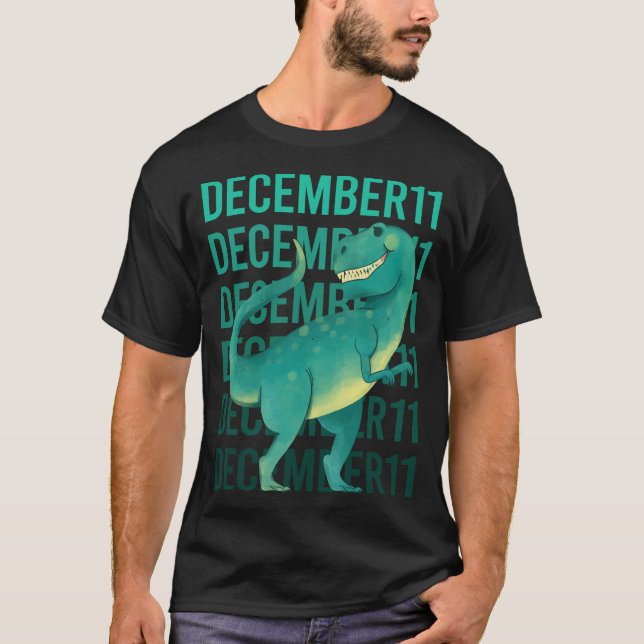T-shirt Dinosaure drôle - 11 décembre 11 (Devant)