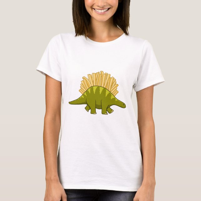 T-shirt Dinosaure drôle de frites françaises (Devant)