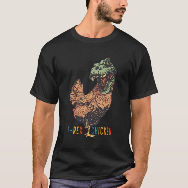 T-shirt Dinosaure drôle de poulet T-REX (Devant)