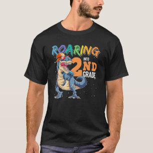 T-shirt Dinosaure Drôle De Retour À L'École Roaring En 2Èm