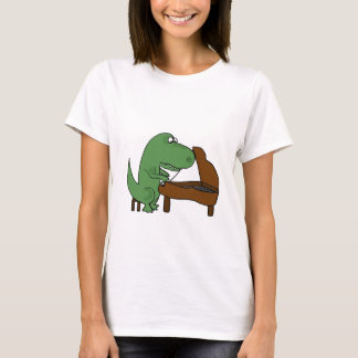 T-shirt Dinosaure drôle de T-Rex jouant le piano