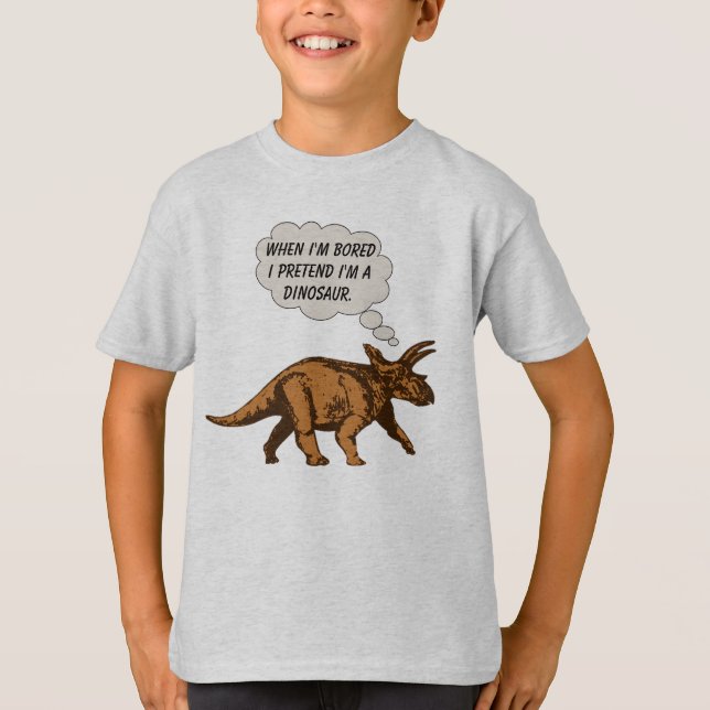 T-shirt Dinosaure drôle de Triceratops (Devant)