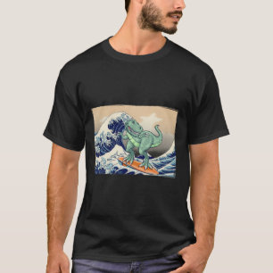 T-shirt Dinosaure drôle, T Rex surfant, Art de dinosaure, 
