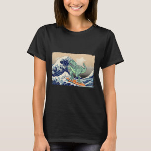 T-shirt Dinosaure drôle, T Rex Surfant, Art de dinosaure,
