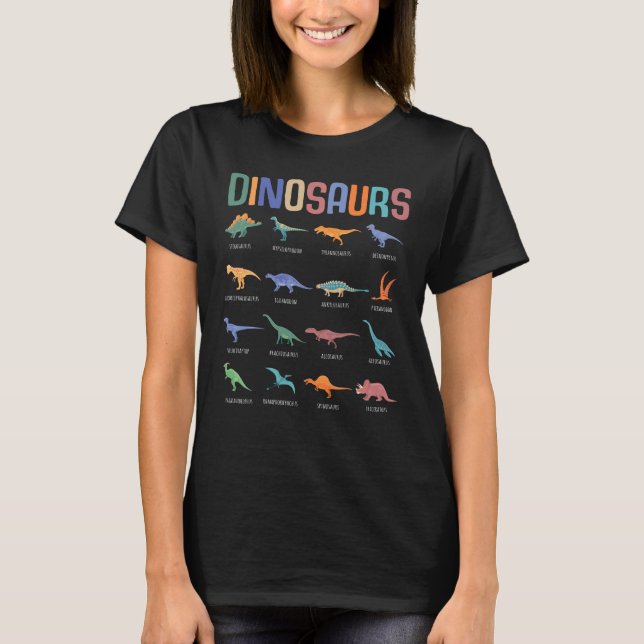 T-shirt Dinosaure Éducation Tricératops Stegosaurus Trex (Devant)