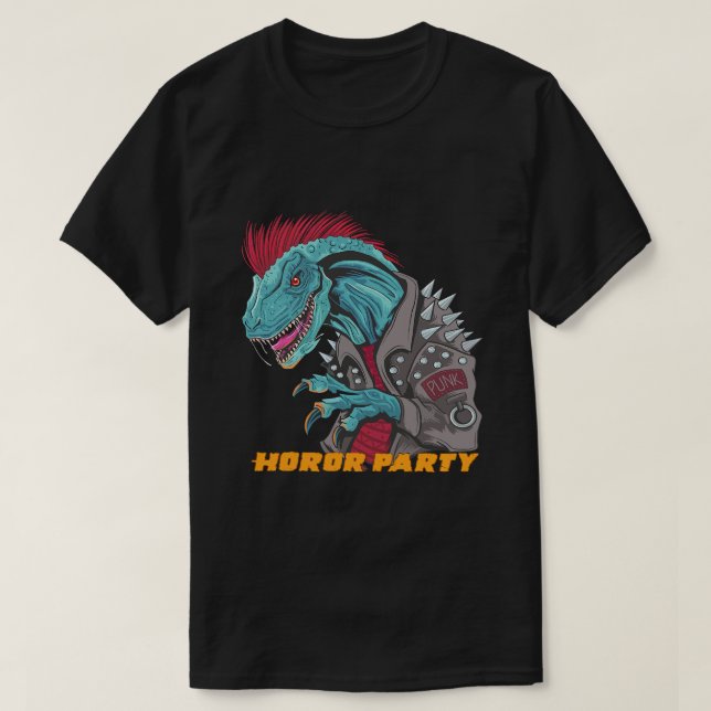 T-shirt Dinosaure effrayant T rex Plus grand visage Horlog (Design devant)
