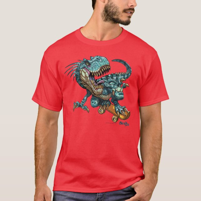 T-shirt Dinosaure en skateboard (Devant)