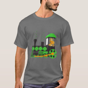 T-shirt Dinosaure En Train St Patrick's Day Train Irish Sh