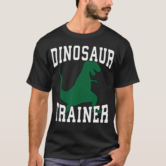 T-shirt Dinosaure Entraîneur Halloween Costume Pour Adulte (Devant)